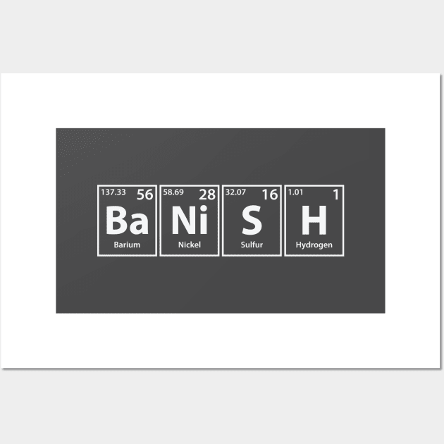 Banish (Ba-Ni-S-H) Periodic Elements Spelling Wall Art by cerebrands